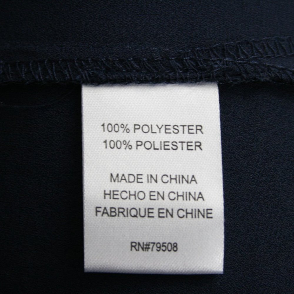 Vintage 90's Violet + Claire Navy Blue Poly Semi-Sheer Pleated Blouse SZ M EUC - Picture 6 of 7